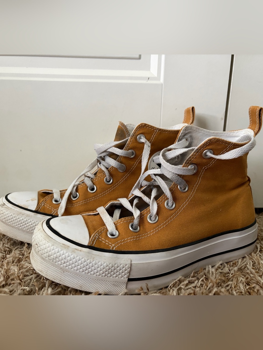 Converse Mustard Yellow High-Top Canvas Sneakers